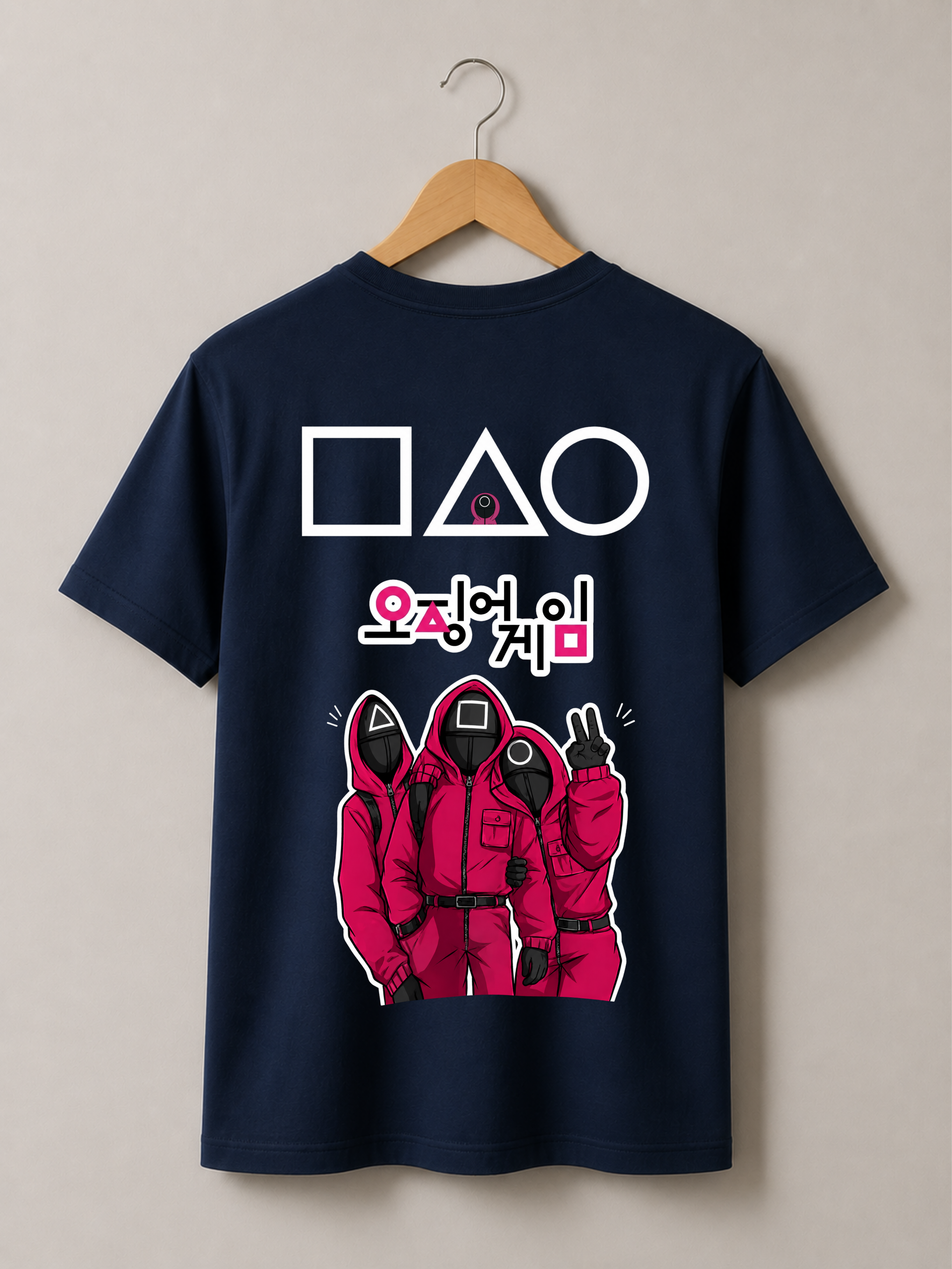 Korean Survival Game Inspired Oversized Unisex Graphic T-Shirt | Premium Cotton Streetwear Tee | Front & Back Print