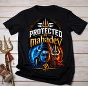 Protected By Mahadev Oversized T-Shirt for Men & Women | Premium Cotton Unisex Shiva Graphic Tee