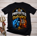 Protected By Mahadev Unisex Oversized T-Shirt | 100% Cotton | Premium Graphic Printed | Round Neck | Half Sleeve | Black & Navy Blue