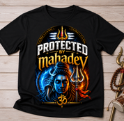 Protected By Mahadev Oversized T-Shirt for Men & Women | Premium Cotton Unisex Shiva Graphic Tee